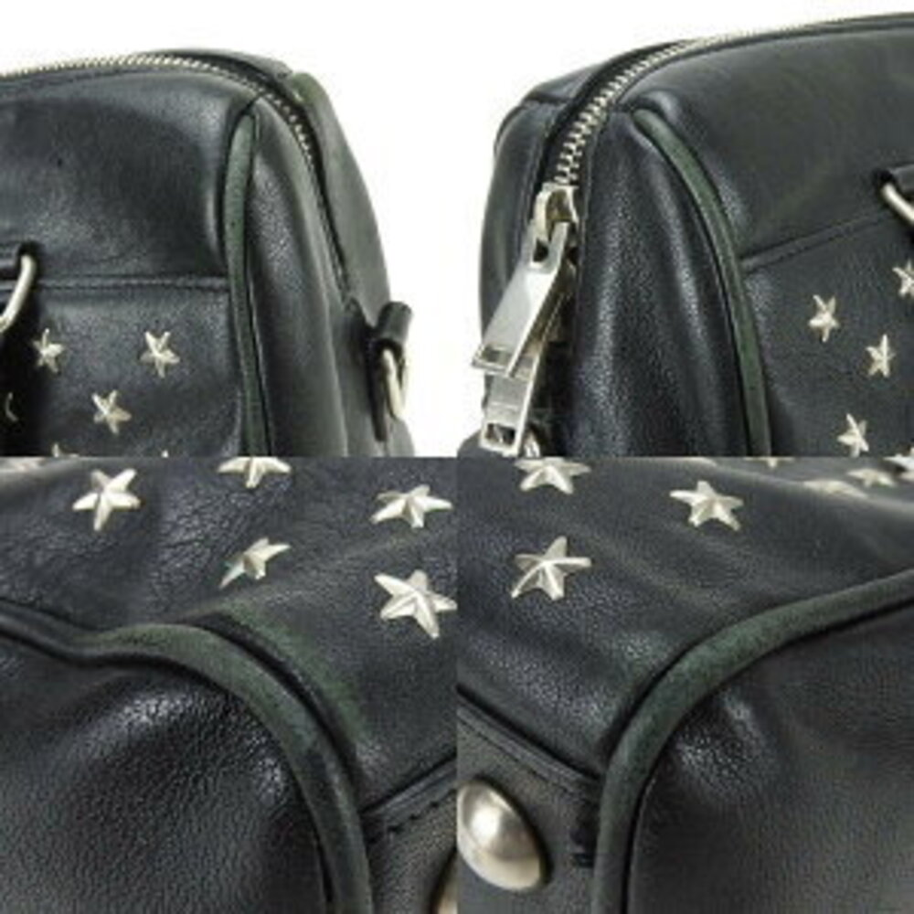 Saint Laurent Duffle Handbag Black Leather Shoulder Strap Studs - Picture 6 of 11